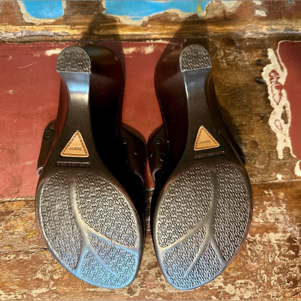 Born Leather Wedge Sandals - Picture 3 of 8